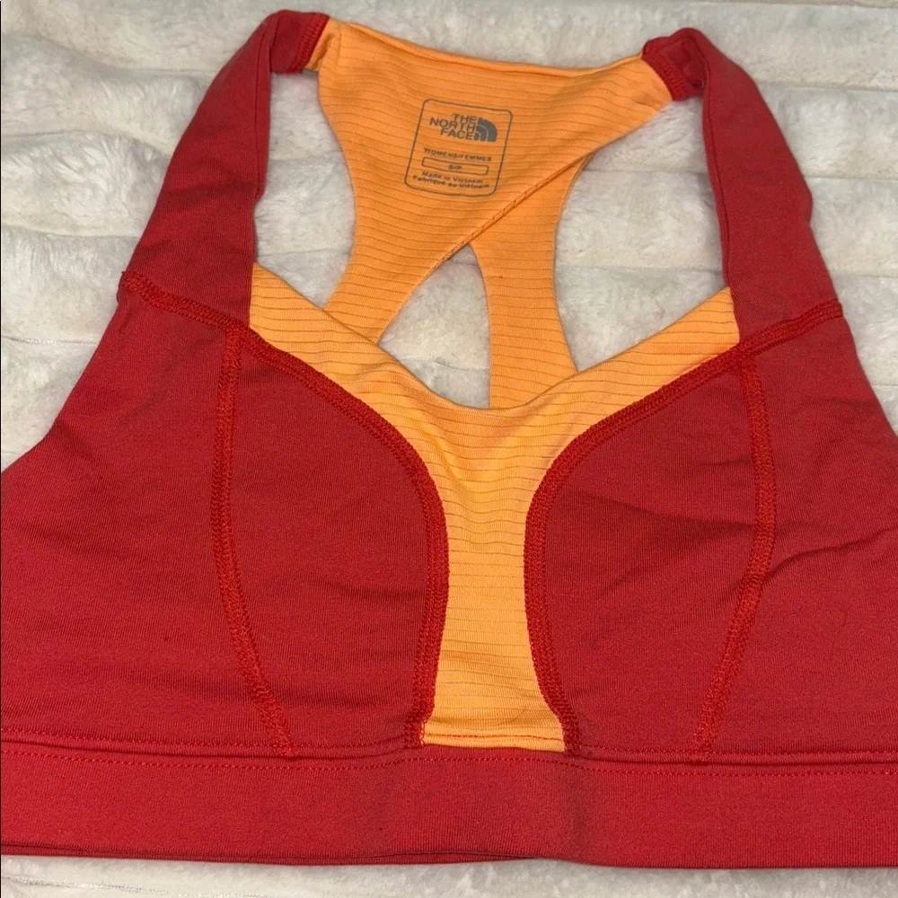 The North Face Red and Orange Active Bra